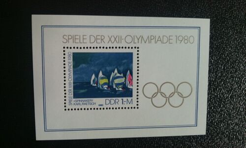 Timbre Allemagne - République Démocratique (Ddr) ( Yt Bf 58 ) 1980 Jeux Olympiques Moscou