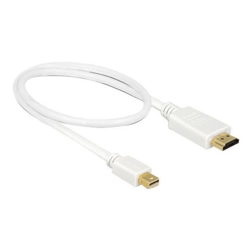 Delock - Câble adaptateur - Mini DisplayPort mâle pour HDMI mâle - 50 cm - triple paire torsadée blindée - blanc - passif