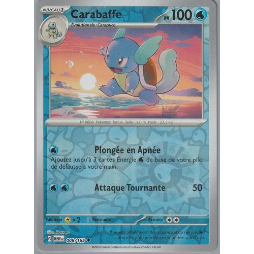 Carte Pokémon - Carabaffe - 008/165 - Reverse - Ev3,5 151 Mew