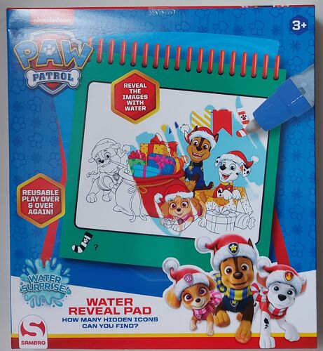 Pat Patrouille - Carnet réutilisable coloriage à l'eau - Thème Noël - Avec crayon réservoir