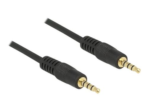 Delock - Câble pour casque micro - mini jack 4 pôles mâle pour mini jack 4 pôles mâle - 1 m - noir