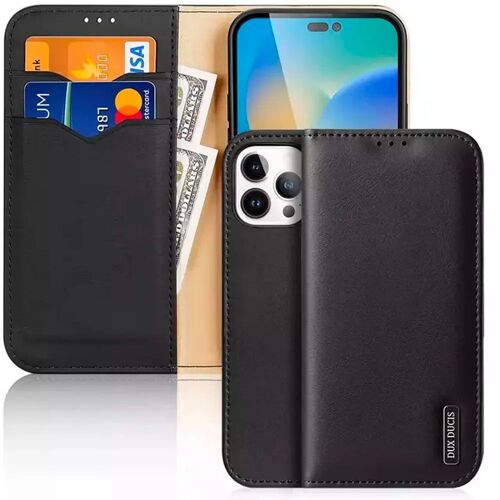 Etui Folio Iphone 15 Pro Dux-Ducis Série Hivo Coloris Noir Mat