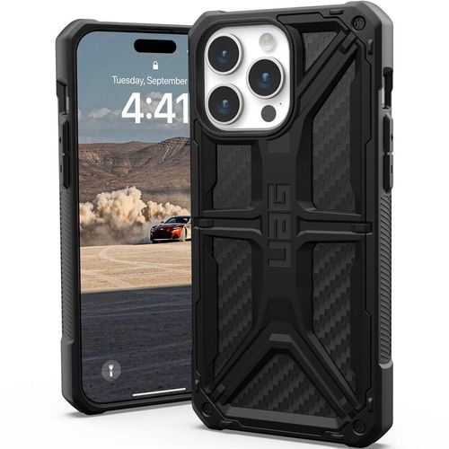 Coque Uag Série Monarch Pour Iphone 15 Pro Métal Carbone Noir