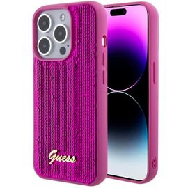 Coque Guess Pour Iphone 15 Collection Sequin Fushia