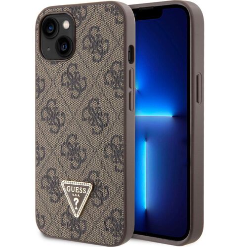 Coque Guess Logo Triangle Metal Iphone 15 Marron