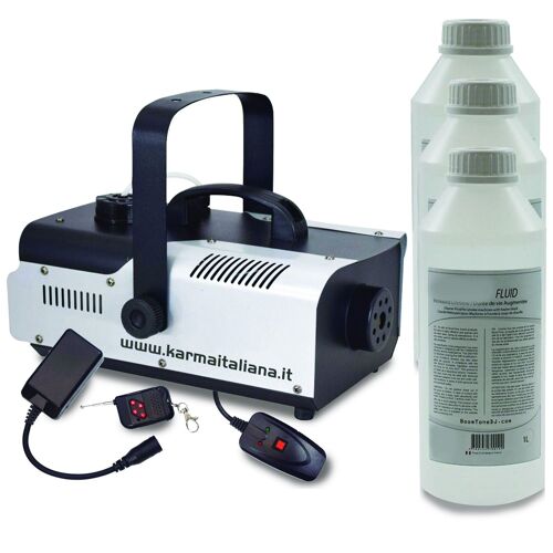 Machine à fumée Karma DJ902 - FOGGER 900W, Capacité 1L, Télécommandes sans fil/filaire - jusqu'à 260 m3/min de fumée - 3L INCLUS