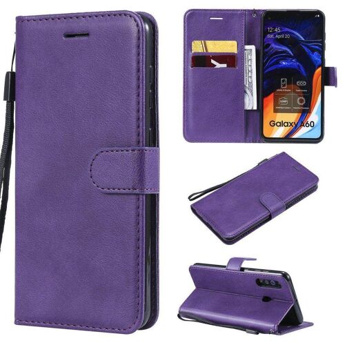 Saturcase Coque Pour Samsung Galaxy M40, Pu Cuir Magnétique Flip Portefeuille Support Porte-Carte Protecteur Housse Étui Avec Dragonne Pour Samsung Galaxy M40 (Violet)