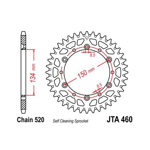 Jt 460 Couronne En Aluminium Avec 49 Dents