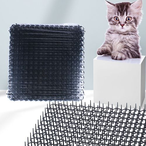 Tapis De Jardin Noir Anti-Chats Et Chiens, 5 Pièces, Répulsif, Avec Pointes, Bande De Picots, Fournitures D'extérieur