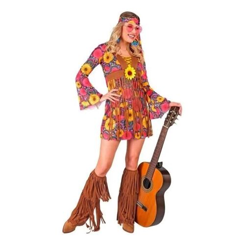 Widmann Costume Hippie Floral Avec Franges Pour Femme (M)