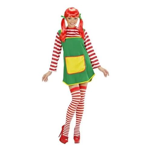 Costume De Fille Ludique Rayée - Widmann - Xs - Multicolor - 1 Robe - Pour Enfant