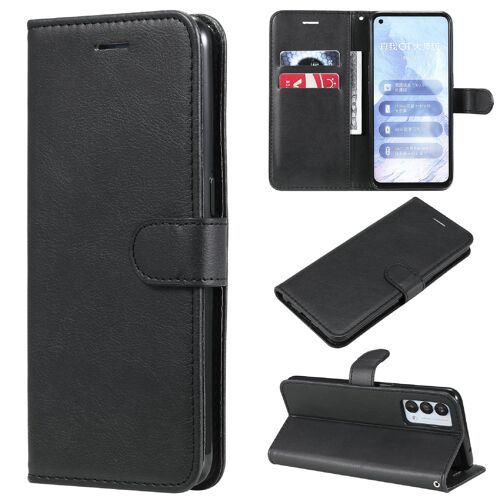 Saturcase Coque Pour Realme Gt Master, Pu Cuir Magnétique Flip Portefeuille Support Porte-Carte Protecteur Housse Étui Avec Dragonne Pour Realme Gt Master (Noir)