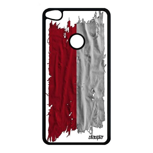 Coque Huawei Honor 8 Lite Silicone Drapeau Monaco Monegasque Housse Design Tissu