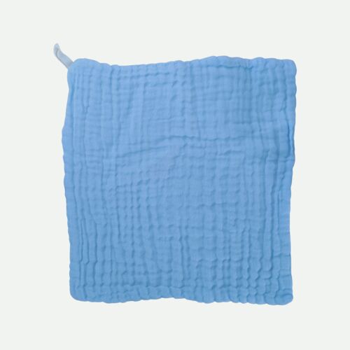 Doudou Lange Bleu. Doudou Plat Chiffon. 28 X 28 Cm