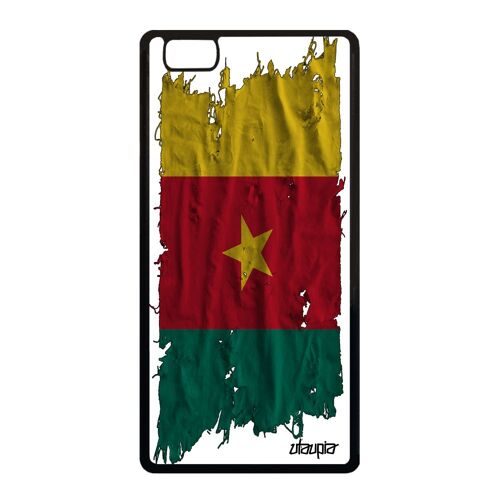 Coque Silicone Huawei P8 Lite 2015 Drapeau Cameroun Camerounais Tissu Basket Jo