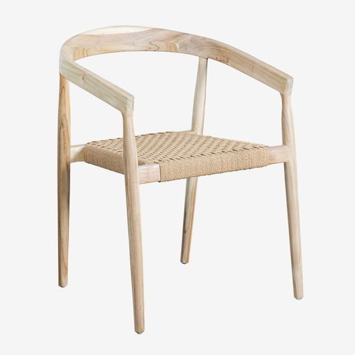 Lot De 2 Chaises De Salle À Manger En Bois De Teck Visby Design Bois Naturel