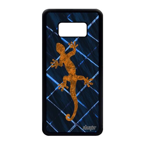 Coque pour Galaxy S8 silicone salamandre reptile grille mobile Orange de Samsung Galaxy S8