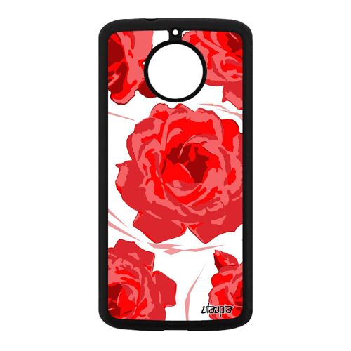 Coque Moto E4 Plus silicone rose fleur tatouage rigide floral petale de Motorola Moto E4 Plus