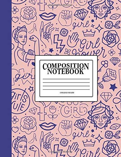 Composition Notebook: College Ruled: 100 Page Creative Writing Tablet For University, High School & College Student Exams, Assignments & Projects: Blue & Pink Cover 132