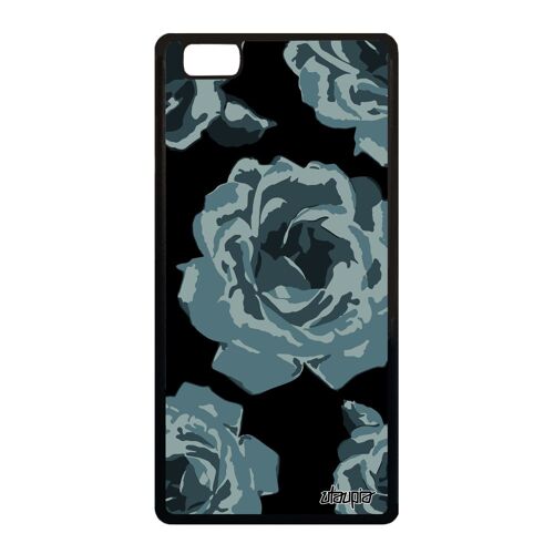 Coque pour Huawei P8 Lite 2015 silicone rose fleur noir amour nature antichoc de