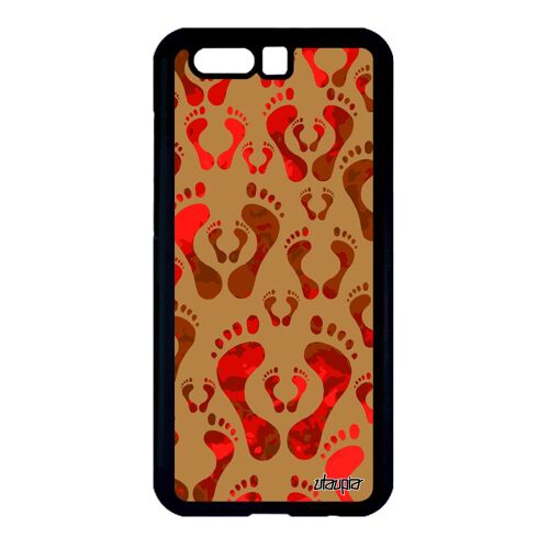 Coque silicone Honor 9 pied trace de pas swag motif tendance de protection rouge