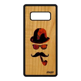Coque Monsieur Moustache Pour Samsung Note 8 Bois Silicone Design Orange Samsung Galaxy Note 8