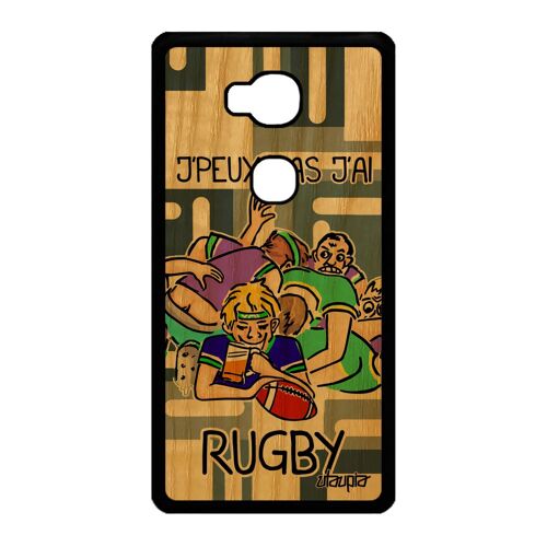 Coque Honor 5X bois silicone humour j'peux pas j'ai rugby humour bd Gris case de