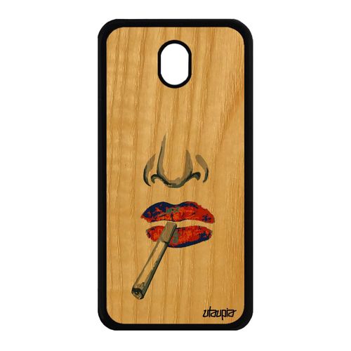 Coque J7 2017 Pro Bois Naturel Silicone Portrait Housse Jaune Gel Samsung Galaxy J7 2017 Galaxy J7 Pro 2017