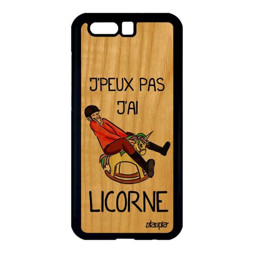 Coque Honor 9 Bois Silicone J'peux Pas J'ai Licorne Drole Portable Huawei Rigide