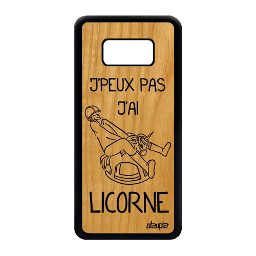 Coque Samsung S8 En Bois Silicone J'peux Pas J'ai Licorne Noir Noir Motif Samsung Galaxy S8