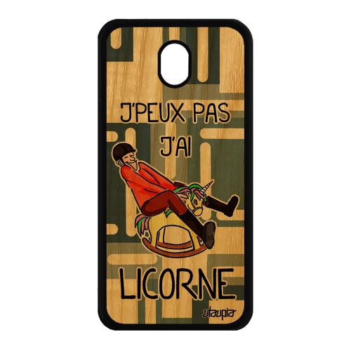 Coque Silicone Samsung Galaxy J7 2017 Pro Bois J'peux Pas J'ai Licorne Gel Texte