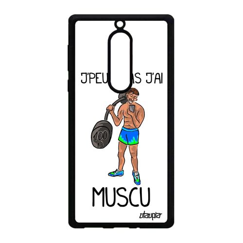 Coque Nokia 5 silicone je peux pas j'ai muscu sport musculation etui bd Blanc en