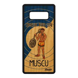 Coque En Bois J'peux Pas J'ai Muscu Samsung Galaxy Note 8 Silicone Musculation A