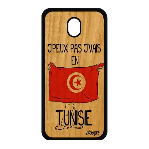Coque Samsung Galaxy J7 2017 Pro Bois Silicone J'peux Pas J'vais En Tunisie Vrai