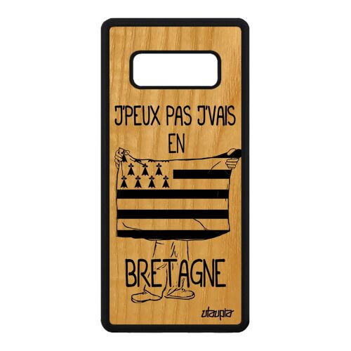 Coque J'peux Pas J'vais En Bretagne Note 8 En Bois Silicone Etui Samsung Galaxy Note 8