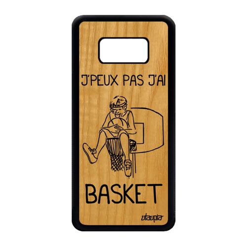 Coque Pour Samsung S8 Bois Silicone J'peux Pas J'ai Basket De Protection Samsung Galaxy S8