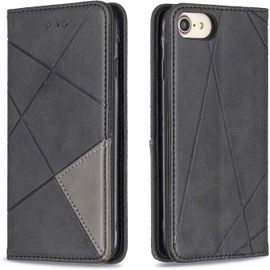Coque Pour Iphone Se 2020/Iphone 8/7 (4,7 Pouces), Housse Portefeuille En Cuir Etui Avec Tpu Silicone Bumper Magnetique Flip Case, Porte Cartes Avec Fonction Support Cover (Noir)