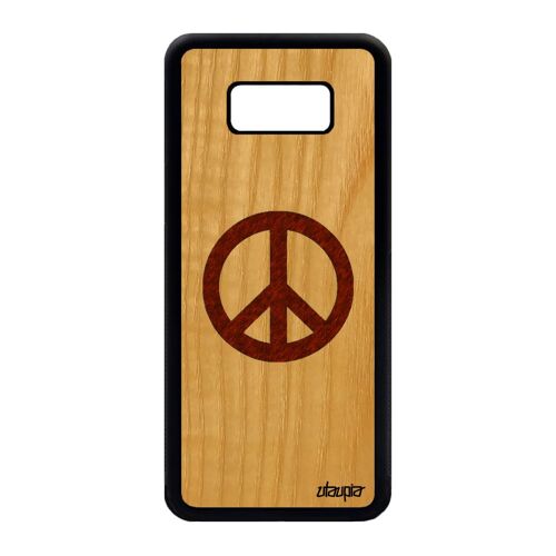 Coque Pour Galaxy S8 Plus Bois Silicone Peace And Love Marron Original A Samsung Galaxy S8 Plus