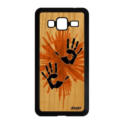 Coque Samsung J3 2016 Bois Veritable Silicone Main Gel Etui Deux Peinture Samsung Galaxy J3 2016