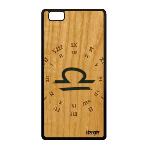 Coque P8 Lite 2015 Bois Silicone Signe Balance Solide Etoiles 4g Bleu De Huawei P8 Lite 2015