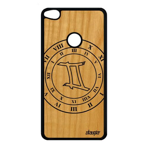 Coque Bois Pour Honor 8 Lite Silicone Signe Astrologique Gemeaux Case De Huawei Honor 8 Lite