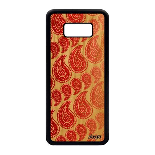 Coque En Bois Motif Cachemire Samsung S8 Plus Silicone Indienne Sm-G955f Samsung Galaxy S8 Plus