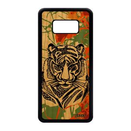 Coque Bois Silicone Tigre Galaxy S8 Souple Sm-G950f Orange Azteque Felin Samsung Galaxy S8