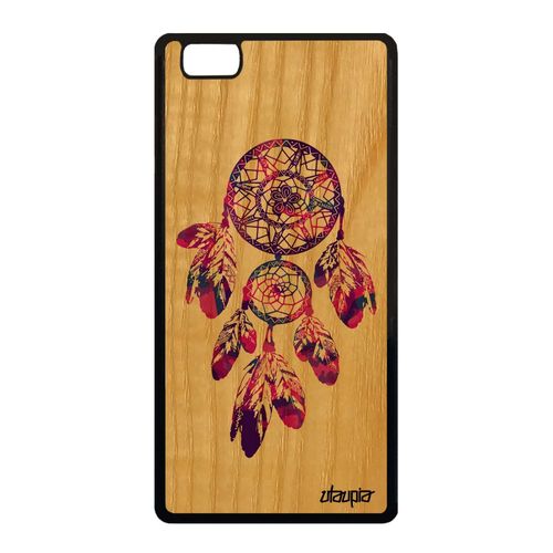 Coque Silicone Huawei P8 Lite 2015 Bois Attrape Reve Case Cadeau Hippie Violet A