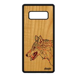 Coque Pour Samsung Note 8 En Bois Silicone Loup Tribal Azteque Rigide De Samsung Galaxy Note 8