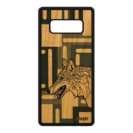 Coque En Bois Note 8 Silicone Loup Cubique Azteque Ethnique Femme Samsung Galaxy Note 8