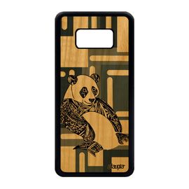 Coque Pour Samsung S8 Bois Silicone Panda Homme Cubique Tribal Azteque De Samsung Galaxy S8