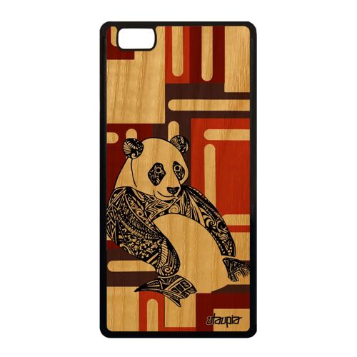 Coque P8 Lite 2015 bois silicone panda swag tribal cube geometrique noir Huawei P8 Lite 2015