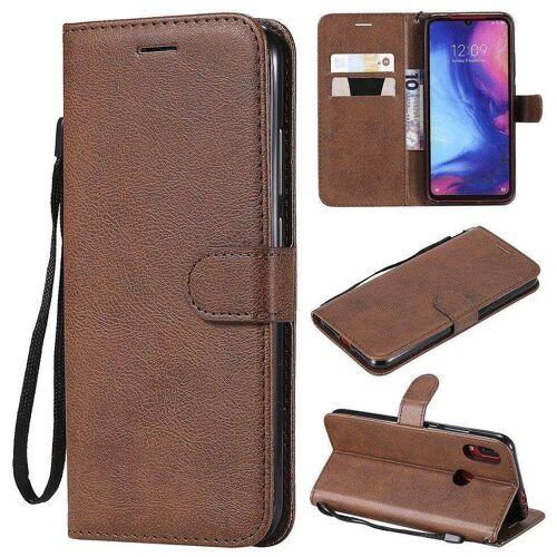 Saturcase Coque Pour Xiaomi Redmi Note 7, Pu Cuir Magnétique Flip Portefeuille Support Porte-Carte Protecteur Housse Étui Avec Dragonne Pour Xiaomi Redmi Note 7 (Marron)