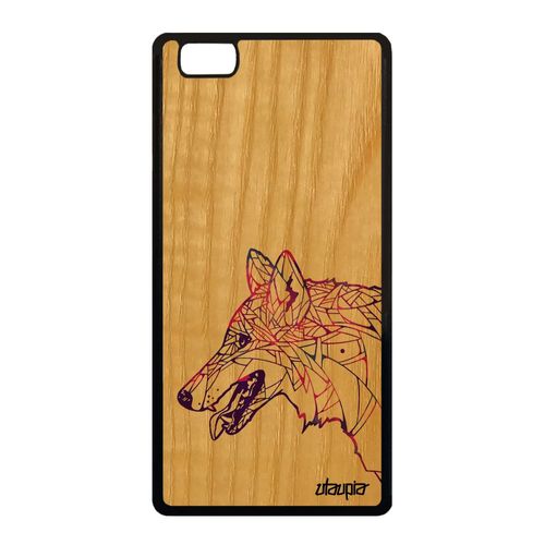 Coque Bois Loup De Protection Huawei P8 Lite 2015 Silicone Pastel Violet Animaux